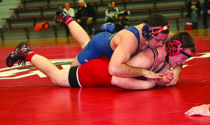 facing off against Muhlenburg's Kyle Fox, senior Joe Fiore had a technical fall in the second period.