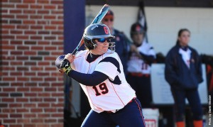 Sopmore Emily Hall was responsible for each of her team’s runs in the nightcap, winning the Bullets’ second game against Dickinson with a three-run homer. Hall is batting a crisp .333 on the season, though she has struggled to draw any walks. (Photo couresty of David Sinclair)