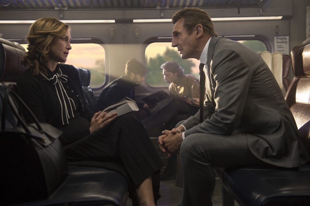 Joanna (Vera Farmiga) and Michael (Liam Neeson) in "The Commuter." (Photo Jay Maidment/Lionsgate)