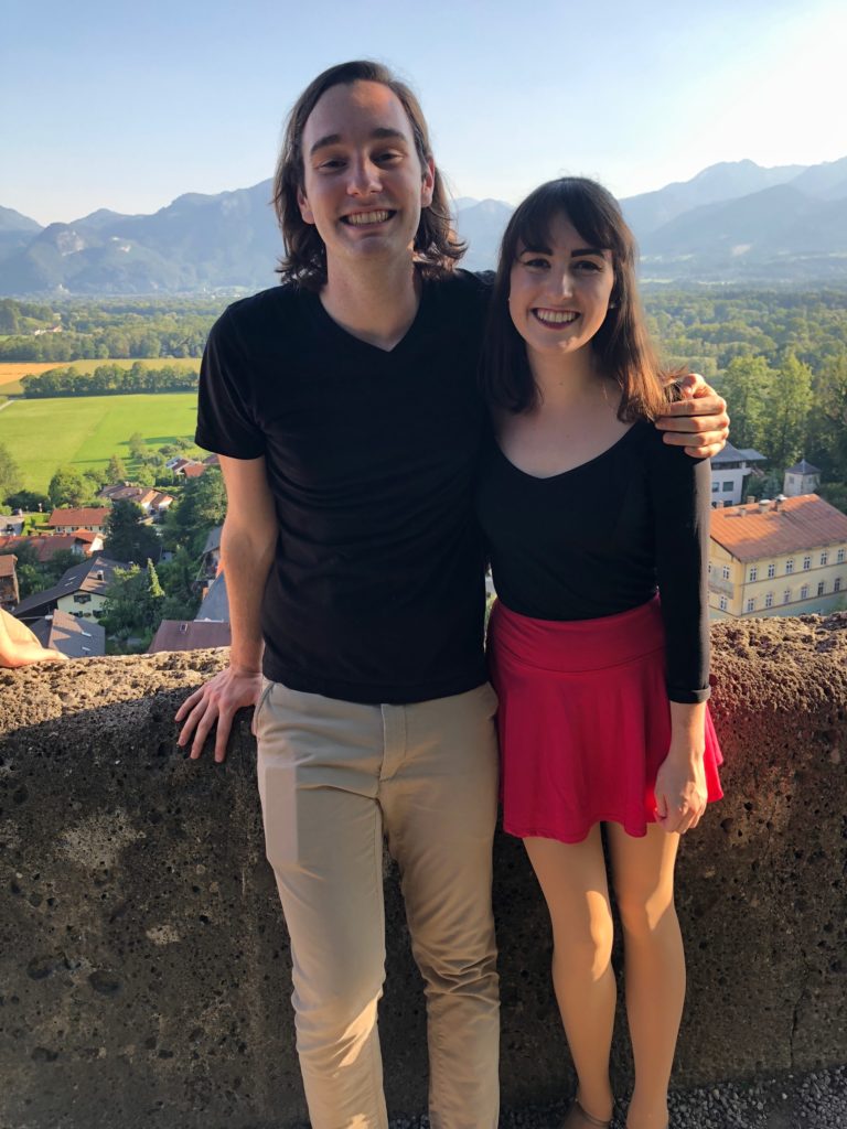 Abigail Winston '19 and Aaron Thompson '19 studied musical theater in Germany this past summer (Photo courtesy of Thompson and Winston).