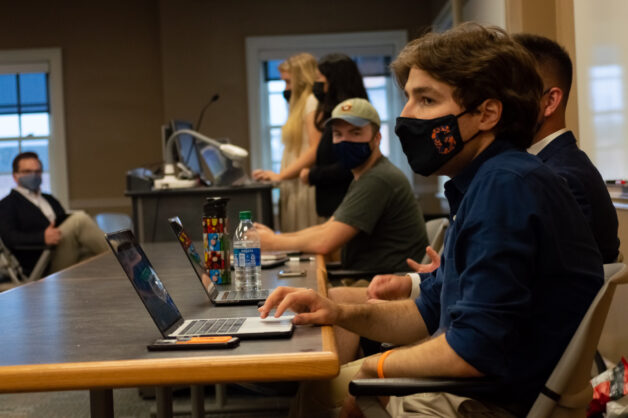 The Senate executive board during the first meeting of the 2021 fall semester (Photo Aly Wein/The Gettysburgian) 