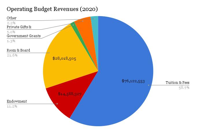 Operating Budget Revenues for 2020 (Chart Carter Hanson/The Gettysburgian)