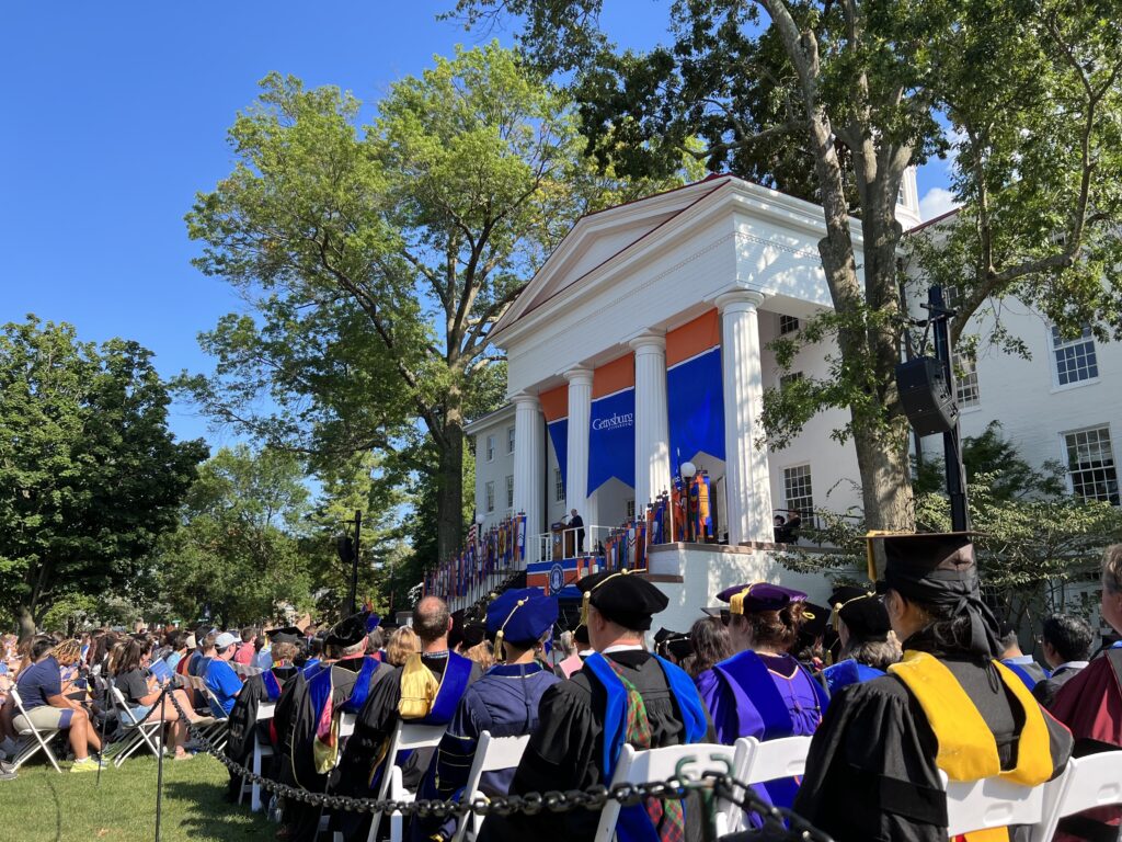 Faculty listen to President Bob Iuliano speak at the 191st Opening Convocation on Aug. 24, 2022. (Photo Lauren Chu/The Gettysburgian)