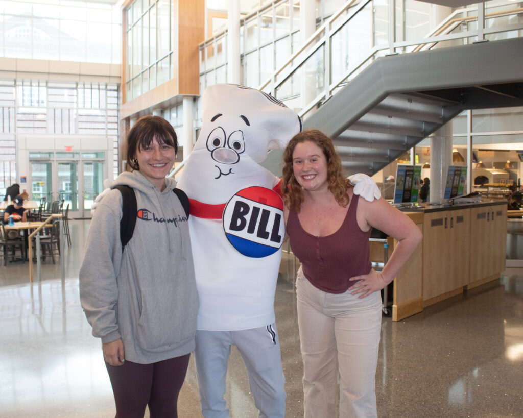 Students pose with the Bill from the Schoolhouse Rock video "How a Bill Becomes a Law" at the Eisenhower Institute's Voter Registration Day on Sept. 22, 2022 (Photo Kate Borosky/The Gettysburgian).