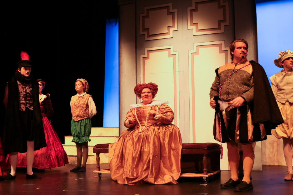 Nicole Parisi performed as the Queen in "Shakespeare in Love" (Photo courtesy of Professor Eric Berninghausen)