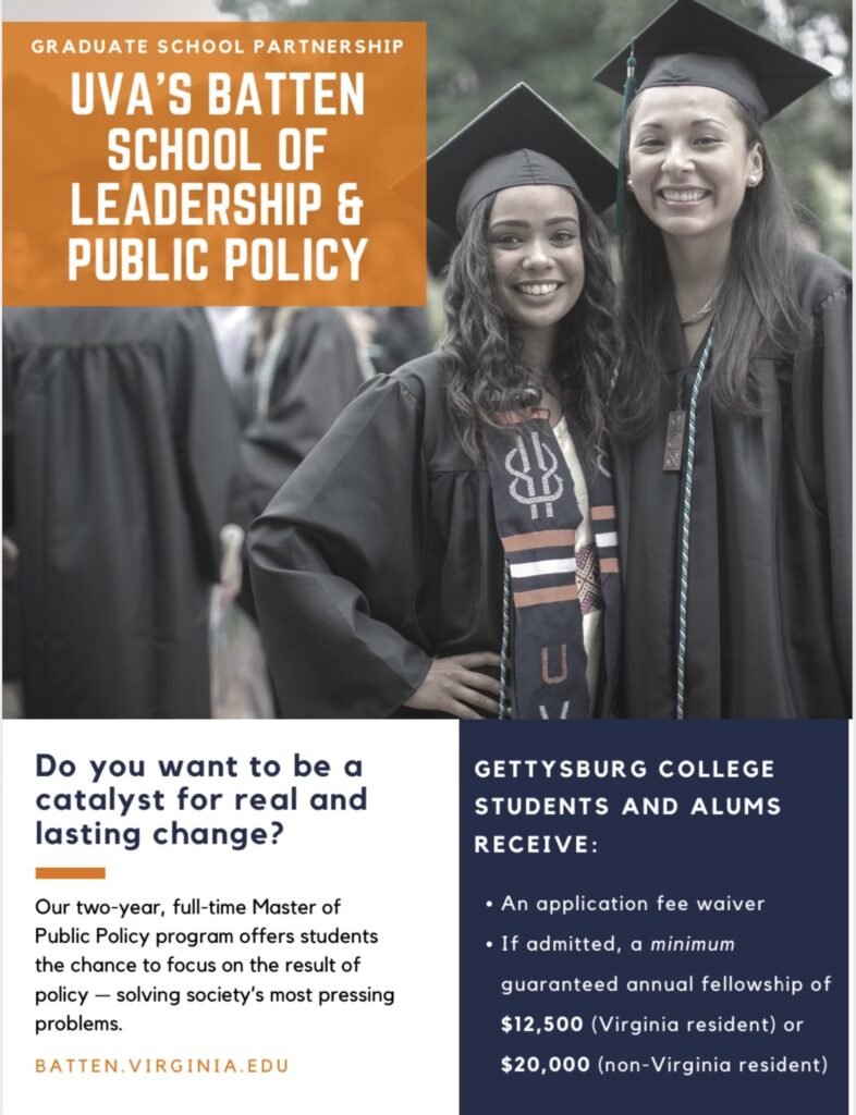 Poster advertising UVA's Batten School of Leadership and Public Policy