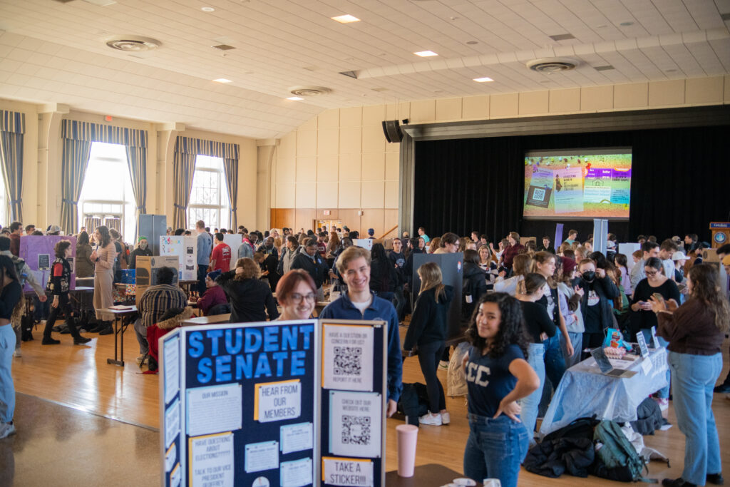 Students advertise their clubs at the activities fair on Wednesday, Feb. 1, 2023 (Photo Will Oehler/The Gettysburgian)