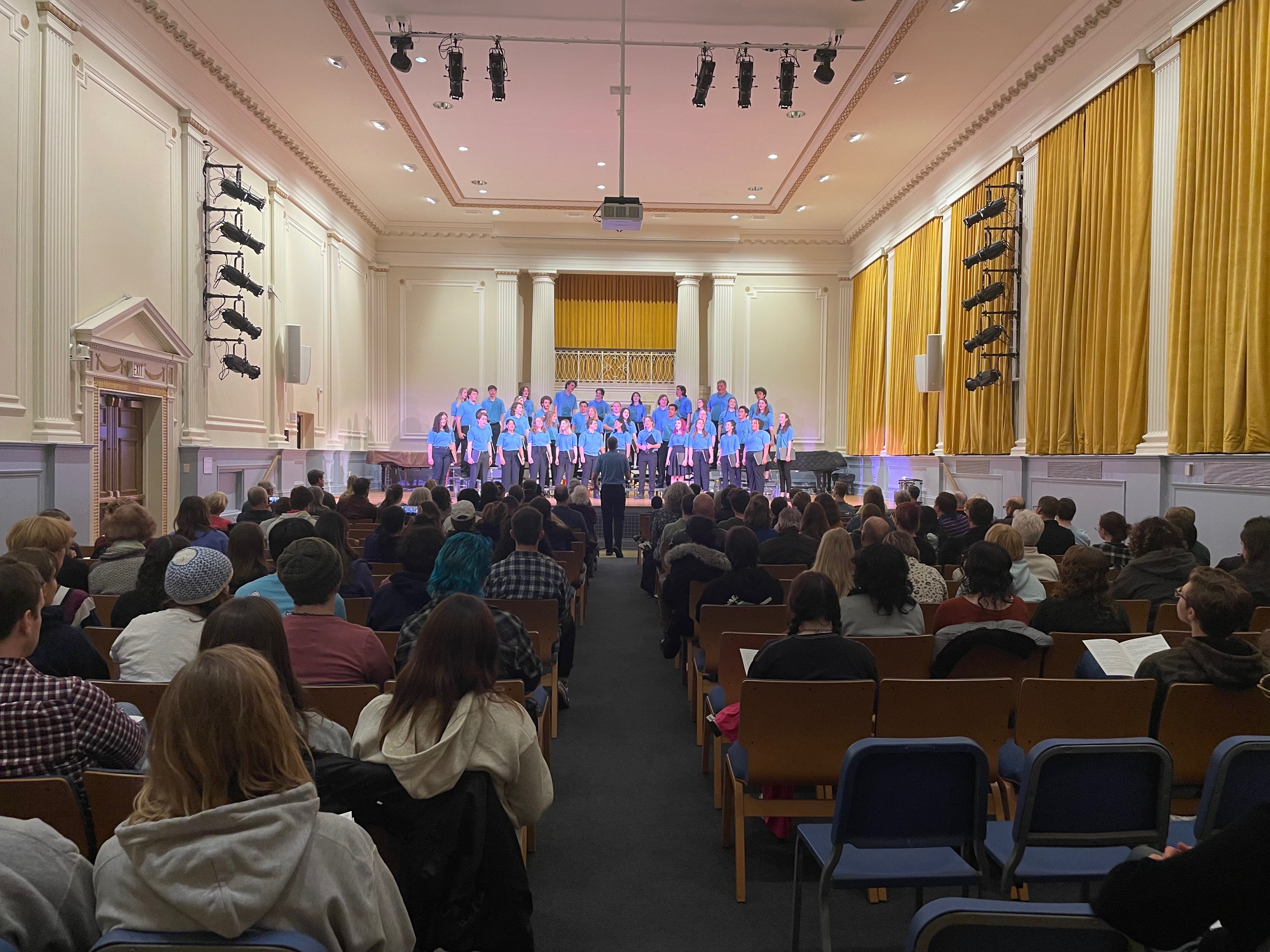 Choir Performing in Paul Recital Hall (Photo Courtesy of Ella Prieto/The Gettysburgian)