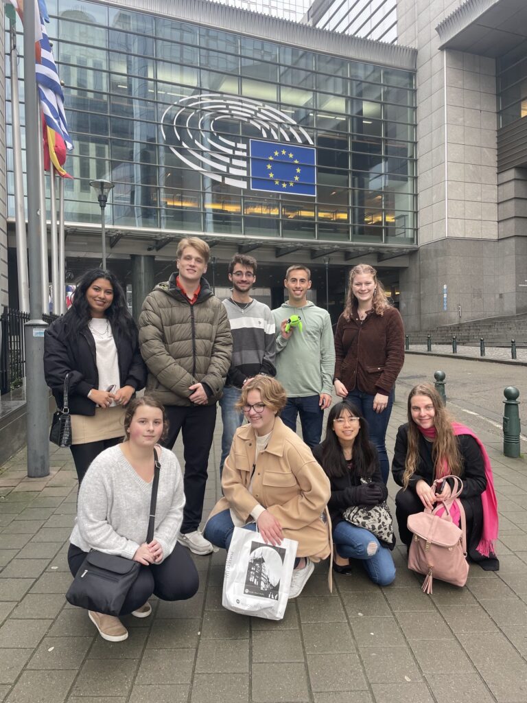 Model UN outside the European Parliament in Brussels, Belgium (Photo provided).
