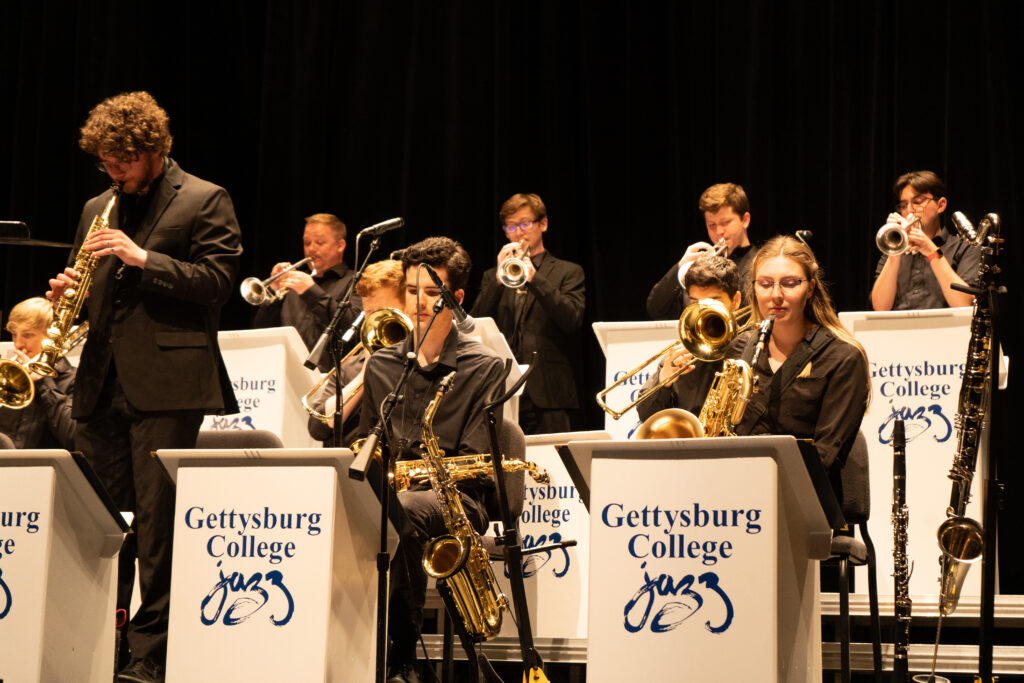 The Jazz Ensemble performs in their final concert of the spring semester.