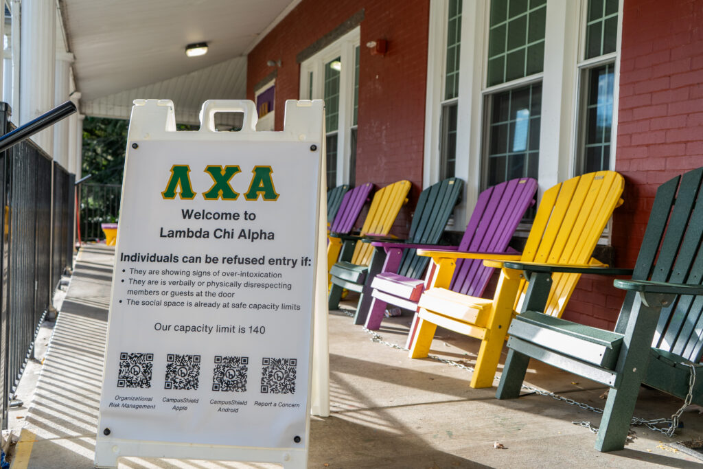 Not in Our House campaign presence at fraternity houses. (Photo William Oehler/The Gettysburgian)