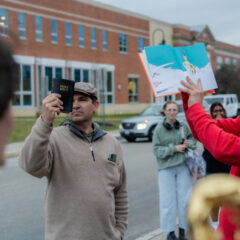 Man Known as “Brother Ray” Holds a Demonstration Outside of Servo