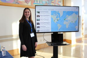 A student presents the website they created for their project. (Photo Jessica Chernoff/The Gettysburgian)