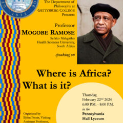 Philosophy Department Holds 20th Annual Mahan Lecture: “Where is Africa? What is it?”