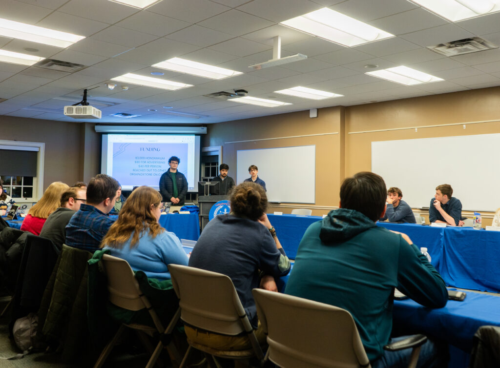 YAF presenting their budget to the Student Senate. (Photo William Oehler/The Gettysburgian)