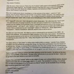 Gettysburg alum sends letter to the President