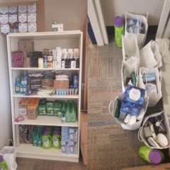 Mosaic Cupboard Provides Shampoo and Support