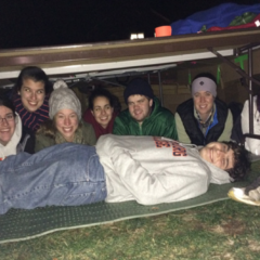 Students gather in cold for Carboard Castle Sleep Out