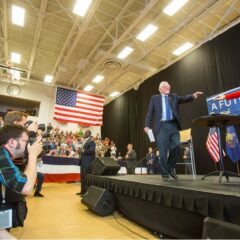 Bernie speaks for veterans at Gettysburg College